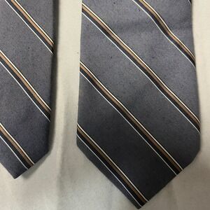 G Galvani Gray Stripe Silk Necktie Formal Business Classic 4" Business Academia